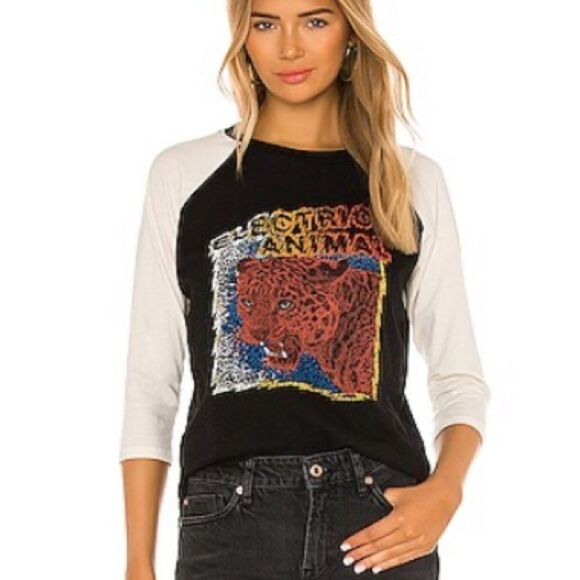 MOTHER Graphic Tee electric animal 80s leopard print retro - Picture 2 of 5